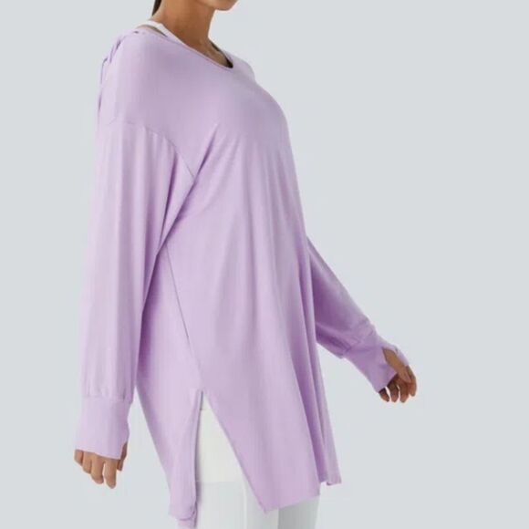 Halara V neck Drawstring Long Swewtshirt - Picture 5 of 12